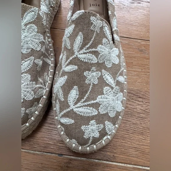 Joie Cara Women’s Beige Floral Embroidered Espadrille Slip On Shoes size 8.5 - Picture 8 of 11